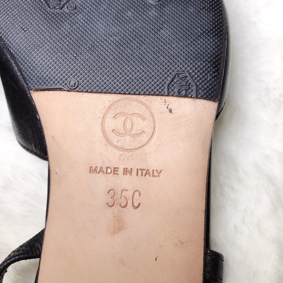 ❤️SOLD❤️CHANEL Classic Slingbacks CC Black 35C - Picture 5 of 11